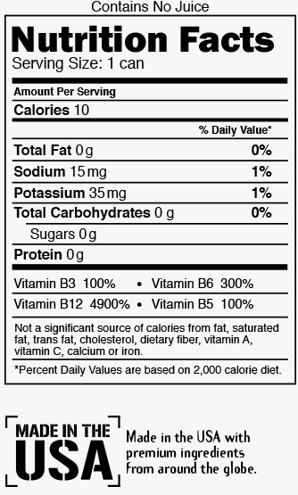 Cherry Blast Nutrition Label