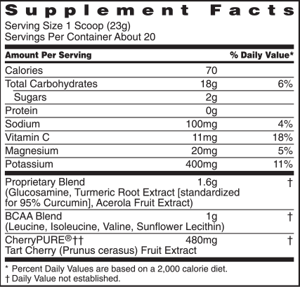 Cherry Lemonade Nutrition Label
