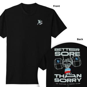XS Glow-in-the-Dark Better Sore Than Sorry Tee - Black